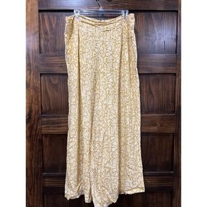 Faithful The Brand Pants Women Size 10 Wide Leg Pockets Snake Skin Yellow